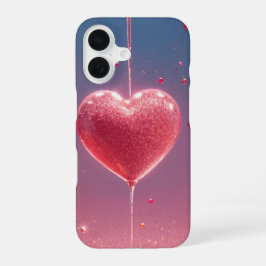 Sparkling Heart & Cherry Romantic Phone Case iPhone 16 Hoesje