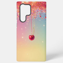 Sparkling Heart & Cherry Romantic Phone Case Samsung Galaxy Hoesje