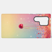 Sparkling Heart & Cherry Romantic Phone Case Samsung Galaxy Hoesje (Achterkant horizontaal)