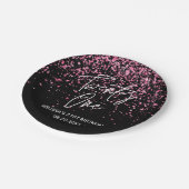 Sparkling Heet Roze Glitter Zwart 21e Verjaardag Papieren Bordje (Gekanteld)