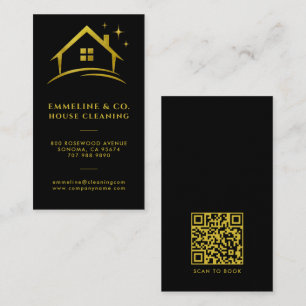 Sparkling House Cleaning service QR-code Visitekaartje