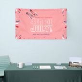 Sparkling Independence Day Holiday Briefkaart Spandoek (Beurs)