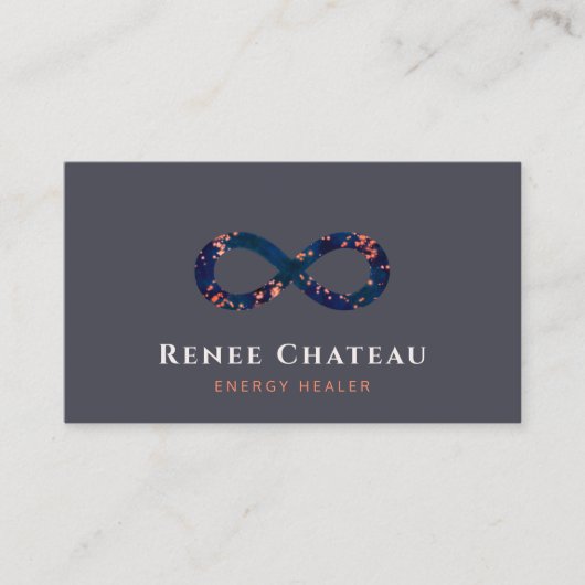Sparkling Infinity Symbool Energie Healer Visitekaartje (Voorkant)