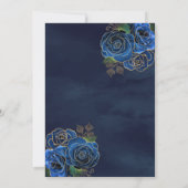 Sparkling jurk Navy Blue Rozen Goud Quinceanera Kaart (Achterkant)