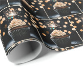 Sparkling Kaars in een Verjaardagscupcake Cadeaupapier (Rol Hoek)