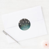 Sparkling Lights Palm Trees Elegant Ronde Sticker (Envelop)