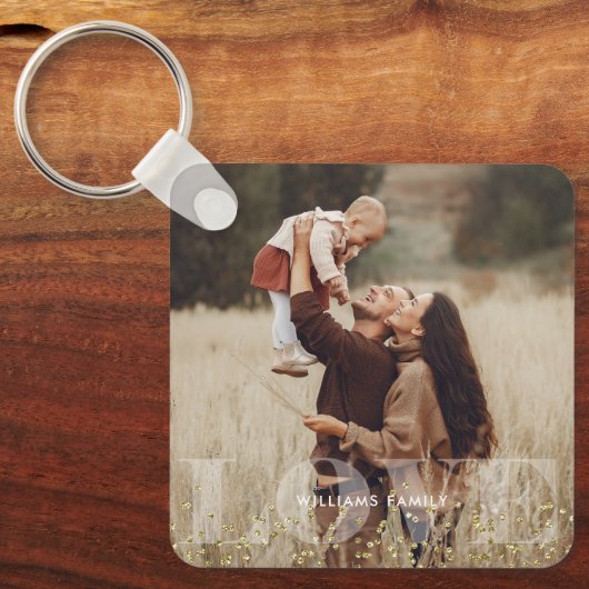 Sparkling Love gepersonaliseerde foto Sleutelhanger (Voorkant)