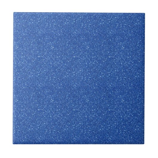 Sparkling Luxe Blauwe Glitter Keramische Tegel Tegeltje (Voorkant)