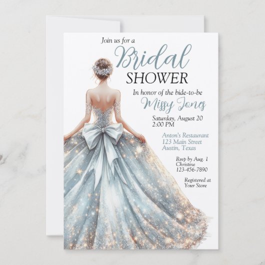 Sparkling Mooie Trouwjurk Vrijgezellenfeest Kaart (Voorkant)