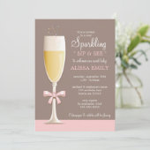 Sparkling New Baby Girl Sip and See Invitation (Debout devant)