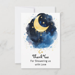 Sparkling Night Sky Baby shower Bedankkaart