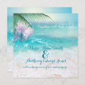 SPARKLING OCEAN WATERS Wedding Invitation Kaart (Voorkant / Achterkant)