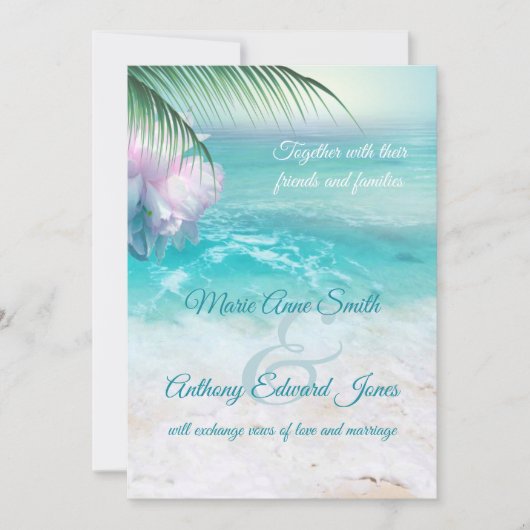 SPARKLING OCEAN WATERS Wedding Invitation Kaart (Voorkant)