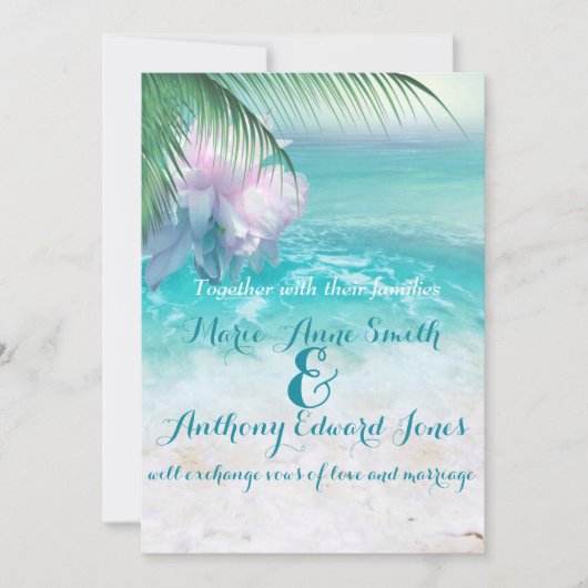 SPARKLING OCEAN WATERS Wedding Invitation Kaart (Voorkant)