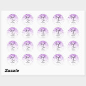 Sparkling Paarse Glitter Witte Verjaardag Dank u Ronde Sticker (Vel)