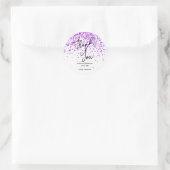 Sparkling Paarse Glitter Witte Verjaardag Dank u Ronde Sticker (Tas)
