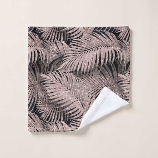Sparkling Palm Leaves Pattern (Gant de toilette)