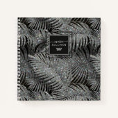 Sparkling Palm Leaves Pattern Silver ID831 Notitieboek (Voorkant)