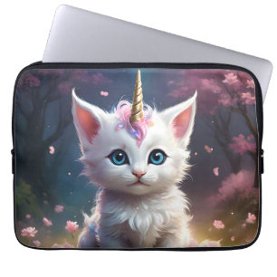 "Sparkling Paws: Het Betoverende Eenhoorn Kitten" Laptop Sleeve