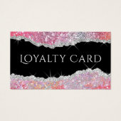 sparkling pink glitter loyalty card (Devant)