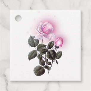 Sparkling Pink Rose Bedankjes Labels