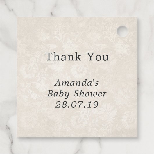 Sparkling Pink Rose Bedankjes Labels (Achterkant)