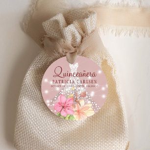 Sparkling prinses diamanten jurk bloemige quincean ronde sticker