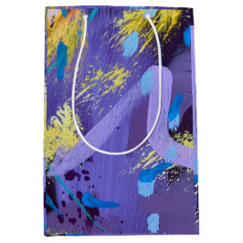 Sparkling Purple and Yellow Abstract Art Gift Bag Medium Cadeauzakje