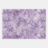 Sparkling Purple Snowflake Pattern Inpakpapier Vel (Voorkant 3)