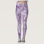 Sparkling Purple Snowflake Pattern Leggings (Voorkant)