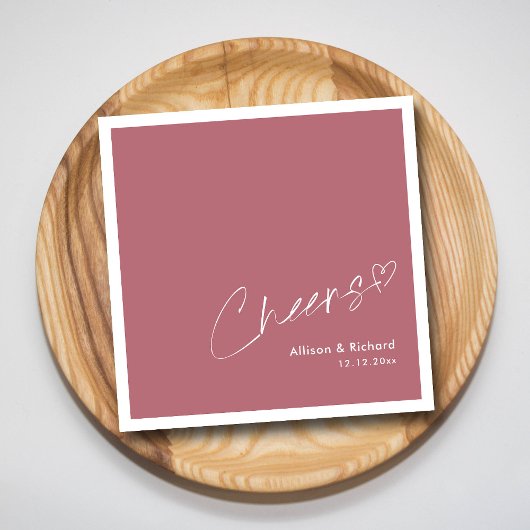 Sparkling Roos Gold! Witte Proost & Hartbruiloft Servet