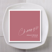 Sparkling Roos Gold! Witte Proost & Hartbruiloft Servet