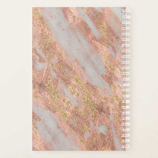 Sparkling Roze Marmer Abstract met Naam Planner (Achterkant)