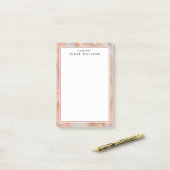 Sparkling Roze Marmer Abstract Patroon Post-it® Notes (Op bureau)