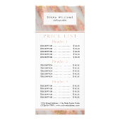 Sparkling Roze Marmer Abstracte prijslijst Reclamekaart (Voorkant)