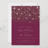 Sparkling Ruby Glitter Huwelijksuitnodigingen Kaart (Voorkant)