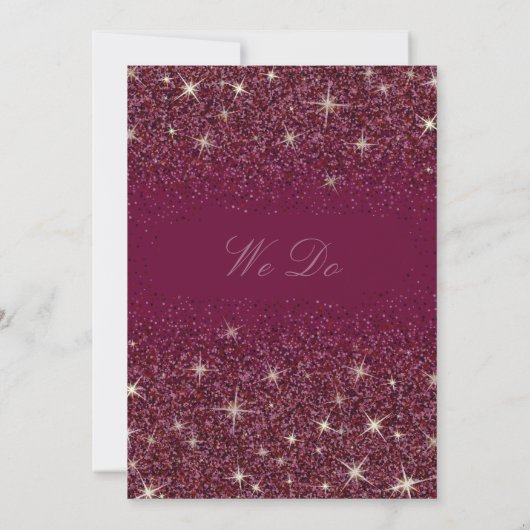 Sparkling Ruby Glitter Huwelijksuitnodigingen Kaart (Achterkant)