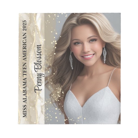 Sparkling Sand Pageant Autograph Pad Notitieblok (Voorkant)