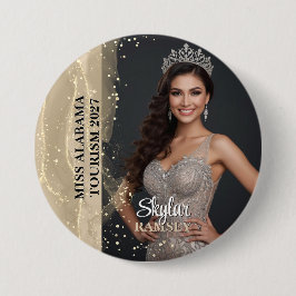 Sparkling Sand Pageant Foto Knop Ronde Button 7,6 Cm
