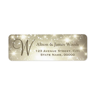 Sparkling Shiny Stars Zoeken naar Monogram Bruilof Etiket