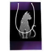 Sparkling Silver Cat Medium Cadeauzakje (Voorkant)