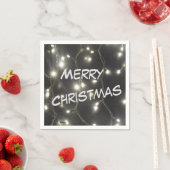 Sparkling Silver Lights Kerst Papier servet (Insitu)