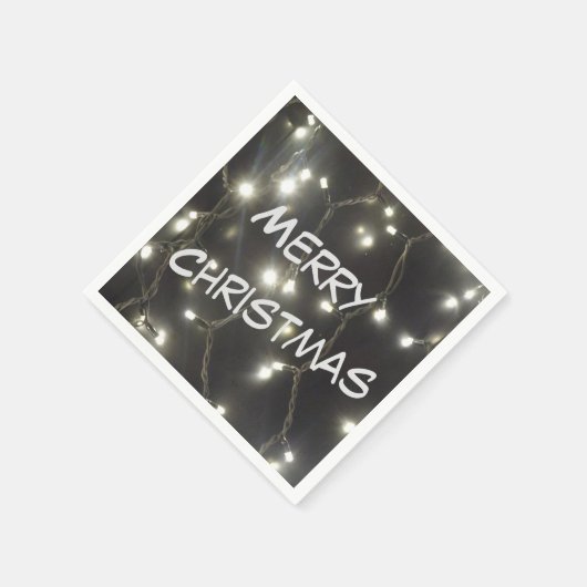 Sparkling Silver Lights Kerst Papier servet (Hoek)