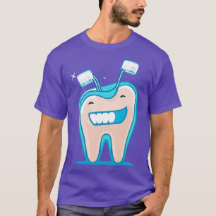 Sparkling Smiles Toon Vector Icoon van Schone Tand T-shirt