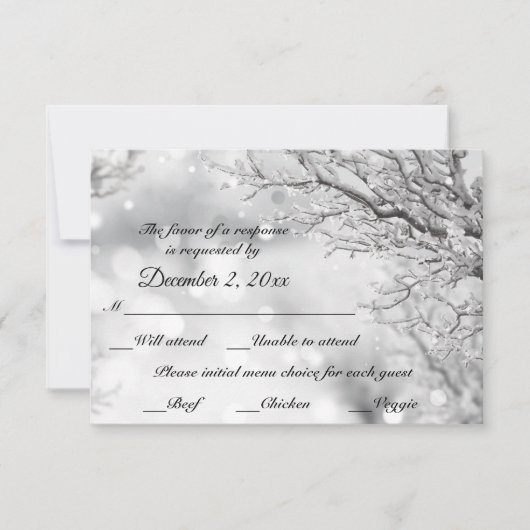 Sparkling Sneeuw en Ijs Winter RSVP + Menu (Voorkant)