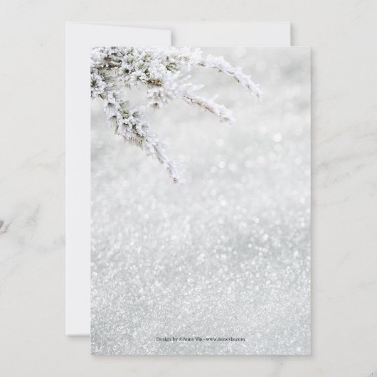 Sparkling Snow Winter Baby shower Uitnodiging (Achterkant)