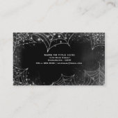 Sparkling Spiderwebs Dark Glam Halloween Gothic Visitekaartje (Achterkant)