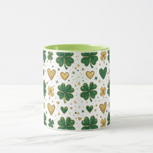 Sparkling St. Patrick's Pattern Design Mok (Midden)