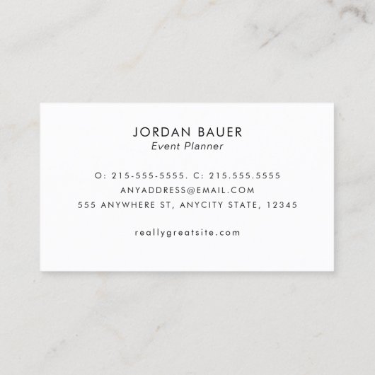 Sparkling Stars Event Planning en Entertainment Visitekaartje (Achterkant)