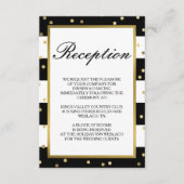 Sparkling Strepen | Elegante Trouwreceptie Informatiekaartje (Voorkant)